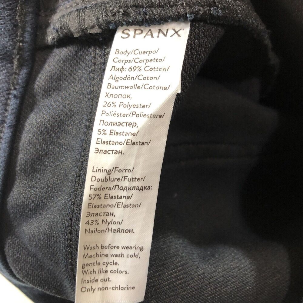 SPANX- Jean-ish Ankle Leggings Skinny Jean Dark Wash Pull On Sz Large 20018R - Picture 8 of 10